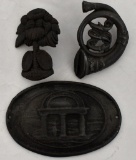 Reproduction Civil War CSA belt buckle and two hat pins /' badges