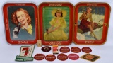 Group of three vintage Coca Cola trays plus Patches