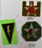 Three WWI US Military Army 2nd Infantry Division & Comaflage Command Patches