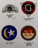 Four WWI US Military Patches 18th 19th & 22nd Infantry Division