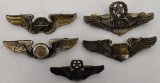 Grouping of five USAF United States Air Force Flight Wings