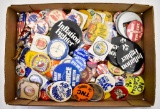 Large group of various buttons and pinbacks