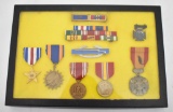 US Military Vietnam era Medal and Ribbons Grouping in Riker Frame Unattributed