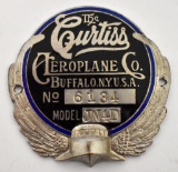 Rare Original Curtiss Aeroplane Jenny Aircraft Airplane Data Plate badge