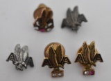 Five Vintage American Airlines Service Pins