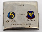 US Korean War Cigarette Case 5th Air Force 18th Fighter Bomber Wing