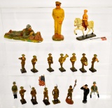 Grouping of Lineol and Elastolin WWII Army band and Nazi Figures etc
