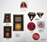 Group of Nine WWI US Patches AEF HQ, Records Office, 1st Army