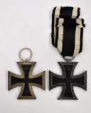 Grouping of two WWI German 2nd Second Class Iron Cross Medals