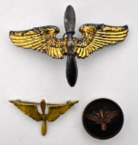 WWI US Pilots Aviation Service Cap Badge and More