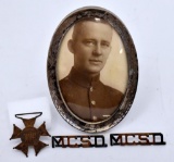 WWI US Marine USMC MCSD Framed Photograph Silver ? Frame