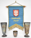 1959 24th Aviation Company Silver ? Goblets 1957 German Panzerjager School