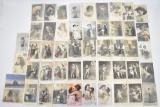 Forty-nine Antique and Vintage French Postcards Some RPPC