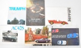 Grouping of Triumph Mercedes Ferrari and other Automobile Brochures 1970's