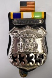 New York City Transit Police badge #3335 w/ service badges and revolver expert pin