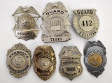 Grouping of seven Police / Security / Guard Badges