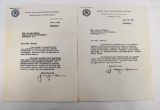 Two FBI Federal Bureau of Investigation Director J. Edgar Hoover signed letters 1960 1967