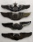 Grouping of four WWII US Pilots Wings