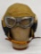 US WWII US Army Air Corps Flyer Cap and Goggles on Mannequin Head