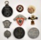 Grouping of Nine Miscellaneous WWII German Nazi Pins and Medals