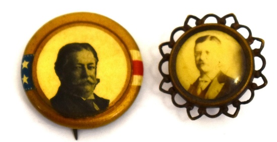 Antique Teddy Roosevelt cufflink ? And an unknown presidential campaign button