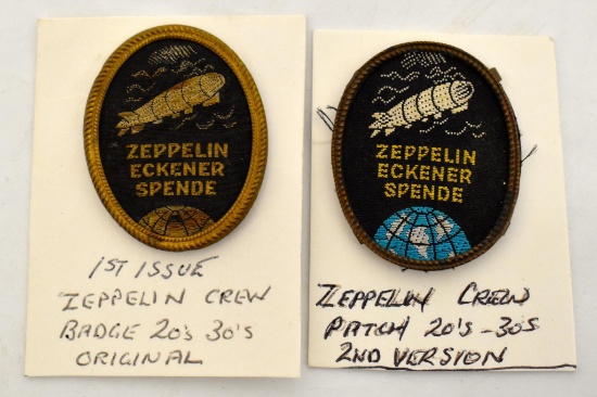 Two 1920's to 30's Zeppelin Crew Patches Germany