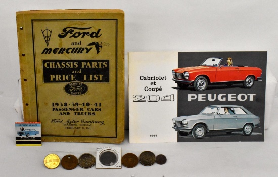 Grouping of Vintage Automobilia Collectibles Ford Coins etc