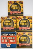 Five 16mm WWII News Thrills and parade of the Year 1944 Movies in original boxes