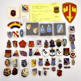 Large Grouping WWII US Enamel Pins Insignia