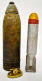 WWII Era US Wooden Bomb and Artillery Shell
