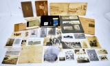 Grouping of WWI Era Photographs Reception Ribbon Small Medal Etc