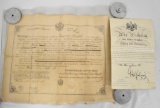 Kaiser Wilhelm Signed Autographed Document 1909 Plus Another