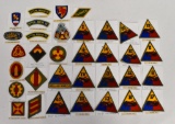 Grouping of 31 WWII Armor Chemical / Mortar and Artillery Patches
