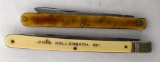 Two vintage advertising pocket knives