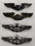 Grouping of four WWII US Pilots Wings