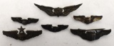 Grouping of Six Miniature Pilots Wings