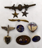 Grouping of Seven WWII Era US Pilots Pins