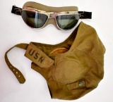 WWII US Navy Pilot Grouping of cap and Goggles