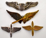 Grouping of US WWII Pilots Wings US Army Air Corps