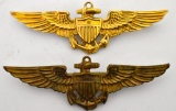 Set of two WWII or Later US Navy Pilots Wings