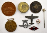 Grouping of Nine WWII German Nazi Pins