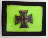 WWII German Nazi First 1st Class Iron Cross in Riker Frame