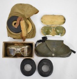 WWII US Army Air Corps Pilot Grouping Flight Cap Goggles Etc