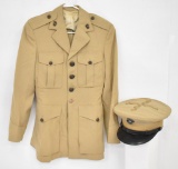 WWII US USMC Marine Corps Class A Uniform with Hat