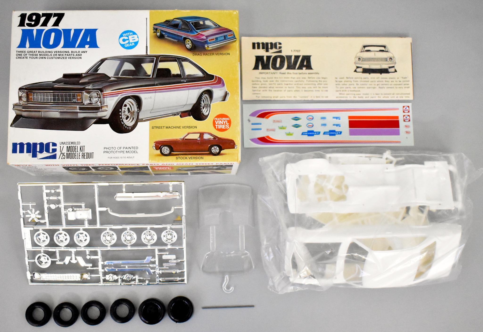 Mint unbuilt 1977 MPC Chevy Nova 1/25 scale model | Proxibid