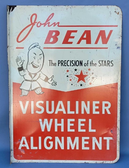 John Bean two sided porcelain wheel alignment sign