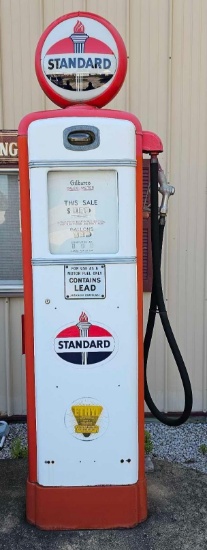 Vintage Gilbarco Standard gas pump with reproduction globe