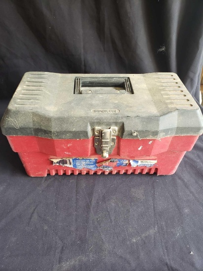 STACK ON tool box with multiple sand paper