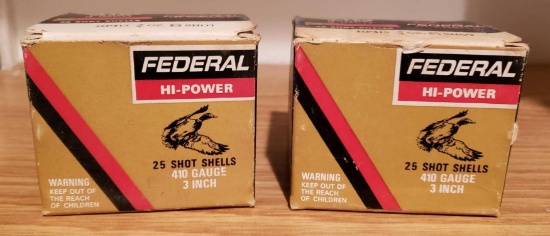 2 federal Boxes 15 shot Shells 410 Gauge 3"