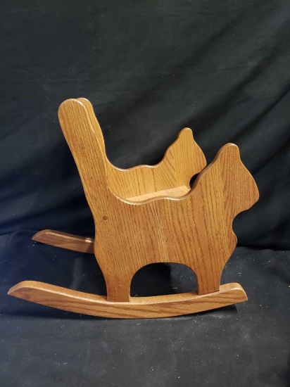 Custom wood cat decor rocker